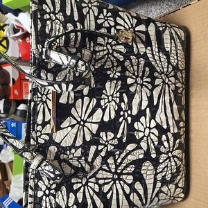 Brahmin Foral Black and White Handbag